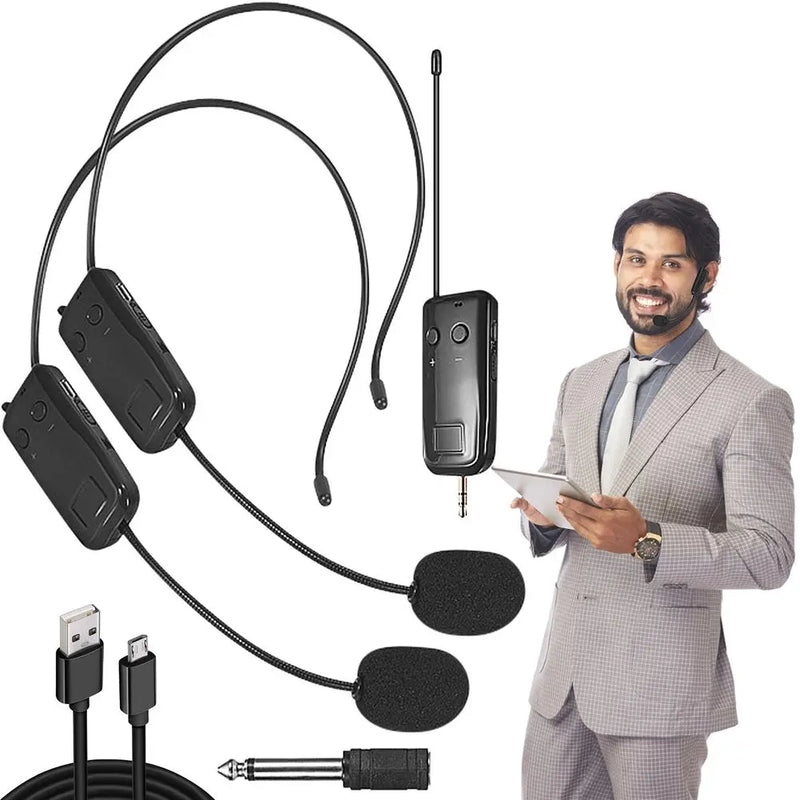 Conjunto de Microfone Lapela sem Fio
